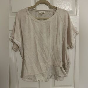 Umgee Women’s Modern Minimalist Raw Frayed Hem Top with FLAW